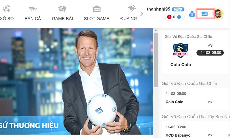 đi đến mục nạp tiền 8xbet